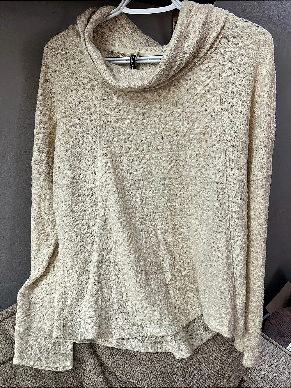 North River Cowl Neck Sweater in Cream Size Large